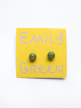 Load image into Gallery viewer, Emily Green Sparkle Studs