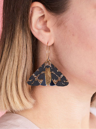Moth Earrings Copper