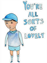 Load image into Gallery viewer, You're All Sorts of Lovely, Blue Valentine Card