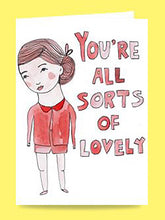 Load image into Gallery viewer, You're All Sorts of Lovely, Red Valentine Card
