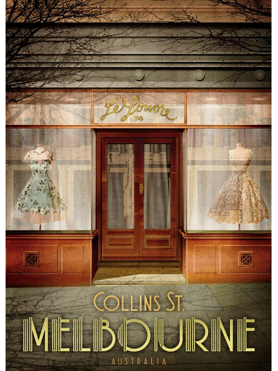 Collins St, Melbourne (le Louvre) Postcard