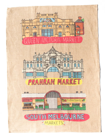 Melbourne Places Tea Towel