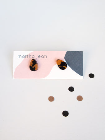 Raindrop Studs Leopard Dark