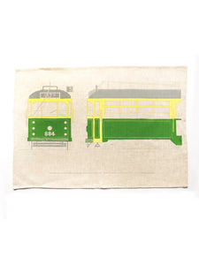 Old Green Rattler Tram Tea Towel
