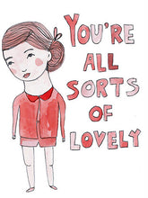 Load image into Gallery viewer, You&#39;re All Sorts of Lovely, Red Valentine Card
